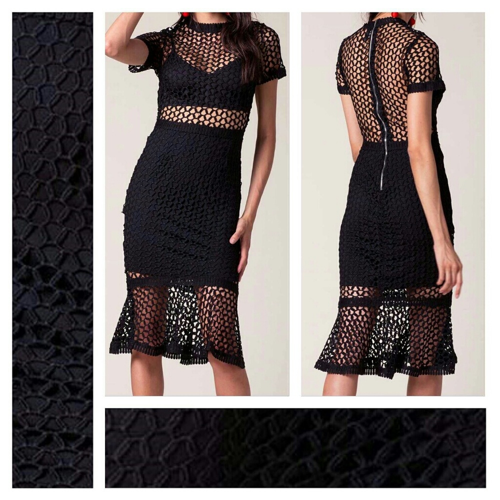 Black Crochet Dress